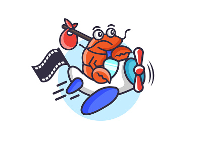 Wandering Decapod adorable art branding cartoon character crab logo creative cute design designer film logo funny happy illustration logo logodesigner mascot playful traveling vector