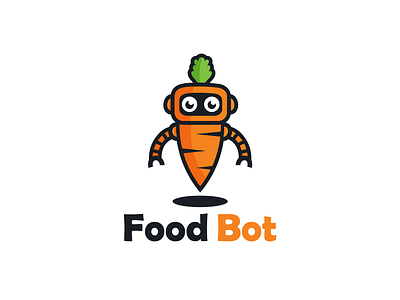 food bot brand identity carrot clever creative designer food food and drink logo logodesign robot