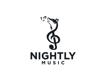 nightly music animal art brandidentity designer logo logodesign logodesigner music wolf