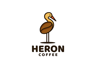 heron coffee animal art bird brand identity coffee coffee bean coffeeshop designer heron logodesigner logodesigns logos