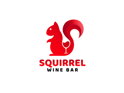 Squirrel wine bar art bar brandidentity clever designer designs drink food logodesign logodesigner negativespace squirrel wine