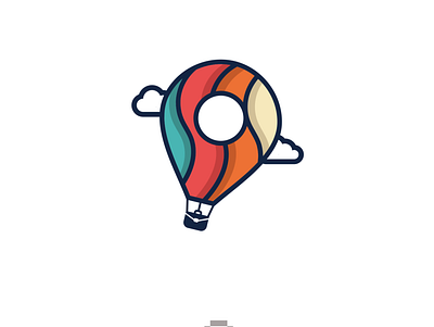 pin + airballoon + business airballoon art brand identity branding business design location logodesigner logodesigns pin