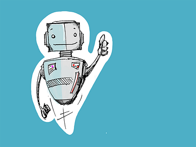 Chatbot - thumbs up! illustration robot