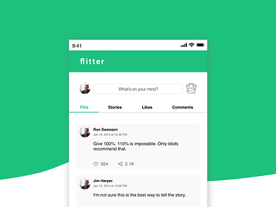 Flitter illustration sketch social app social media social network social timeline ui ux design vector