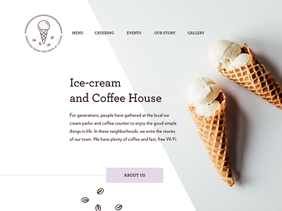 Ice cream coffee shop landing page