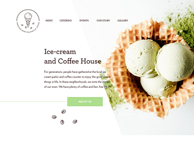 Ice cream shop homepage branding coffee shop graphic design homepage design ice cream shop landing page logo typography ui ux ux design web design