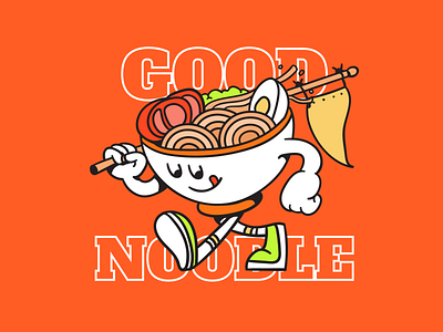 Good Noodle adobe branding cartoon design illustration landingpage logo old school retro ui ux vector