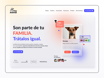 Pet adoption platform - Voz Animal 🐶 🐱 app design design ui website website design