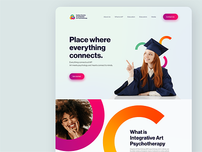 Society for Integrative Art Psychology - Website Redesign clean design college colorful cta dailyui dailyuichallenge landing page modern psychology redesign school school website design ui ui design uiux university uxdesign website website design website redesign
