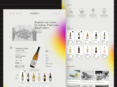 Smugglers / Wine & Spirits E-commerce Online Store clean clean design dailyui ecommerce landing page logo modern online store spirits ui ux web design website website design wine