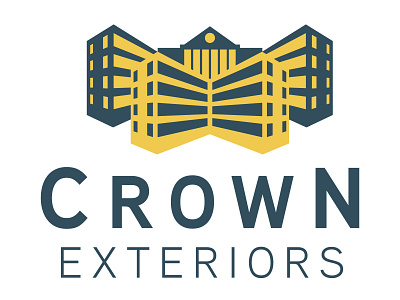 Crown Exteriors brand identity branding construction logo