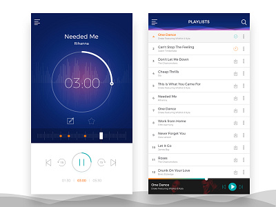 Music Player UI app ios listing music player playlist recording app songs ui