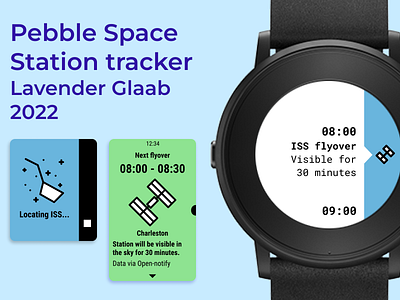 Pebble ISS Tracker App app graphic design illustration ui ux vector