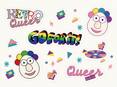 Retro Queer sticker graphic label queer sticker