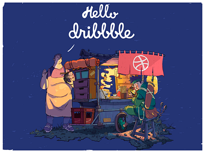 Hello Dribbble ! design hello dribble illustration