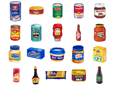 Pantry Ingredients app branding design icon illustration ui