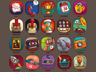 Colorful Icon Set app design icon illustration logo ui