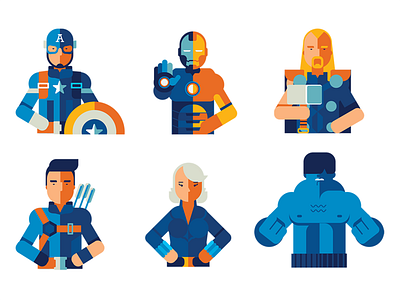 Avengers Flat icon avengers character art design icon illustration marvelcomics super hero vector
