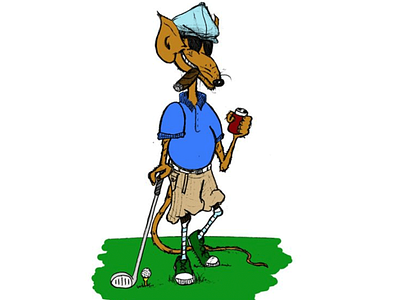 Illustration Drawing for Golf Ratz Logo
