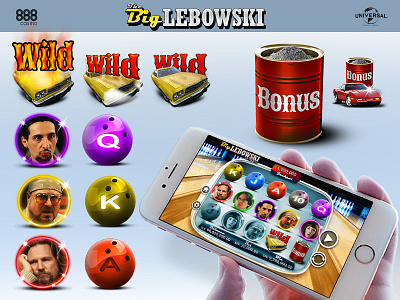 Big Lebowski online slot 888Casino & Universal app application big lebowski casino client mobile online slot ui universal ux