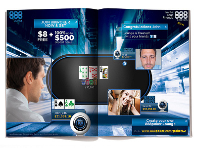 Print Double Page Poker Magazine