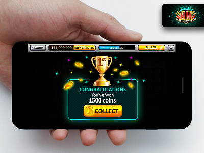 Double Win Slots App Mobile UX UI Congratulations app double mobile slots ui ux win