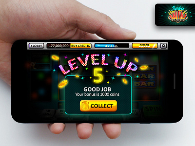 Double Win Slots App Mobile UX UI Level Up app mobile slots ui ux win