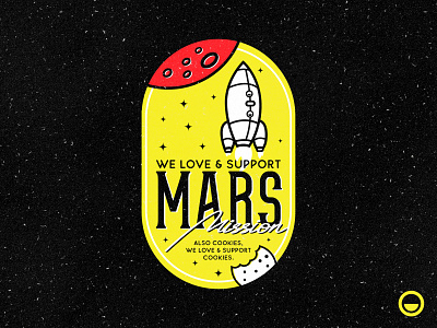 Mars Mission adobe cookies funny illustration lovers mars rocket science space stars universe yellow