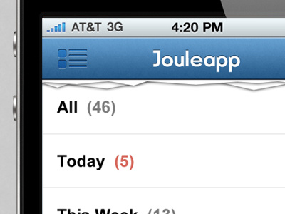 Jouleapp - Overview iphone app application blue white ios black icon mobile navigation nav ui gui