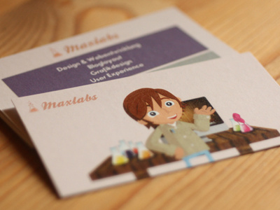 Maxlabs - Business Cards business card cards print photo brown purple orange illustration