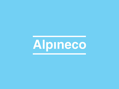 Alpineco blue corporate identity logo typography white