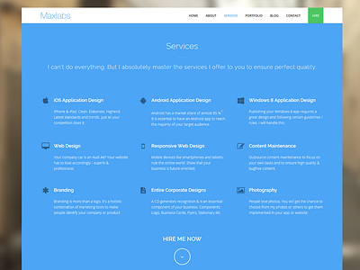 Maxlabs Redesign 2014: Services