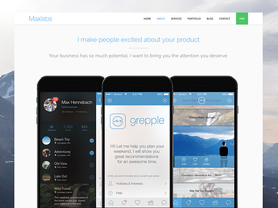 iPhone 6 | Maxlabs Redesign 2014 app apple application blue ios iphone iphone 6 portfolio typography web white