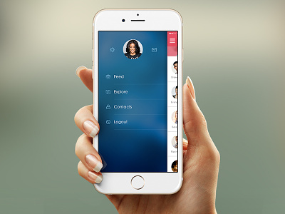 App Menu app application hand icons ios menu mockup nav photo ui user experience ux