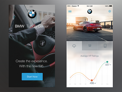 BMW Tuning Center (iOS) app bmw ios ios 8 iphone iphone 6 sketch sketchapp ui user experience user interface ux