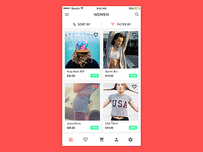 Clothing Store App UI (.sketch attached)