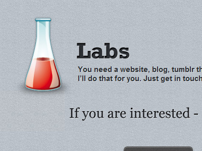Labs blue css3 flask gray grey icon illustration lab labs letterpress red shadow texture typography web
