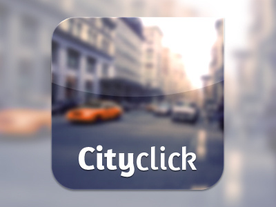 Cityclick App Icon android blue icon orange photo typography white windows