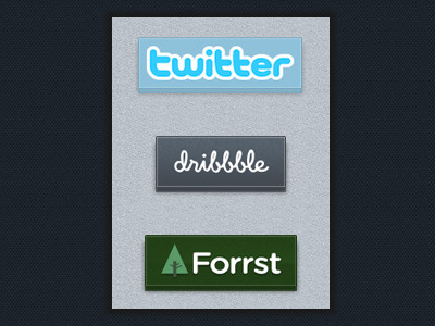 Twitter, Dribbble & Forrst Buttons