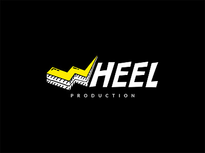 Wheel Production Logo branding design eventorganizer flash flat logo logodesign production simple logo typography vector web wheel yellow