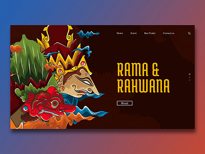 Rama & Rahwana app branding design event eventorganizer flat illustration interaction page ui ux vector web website