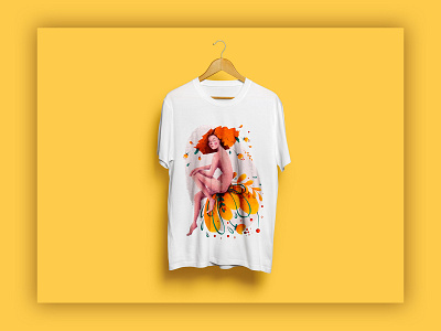 Illustrations for print production art autumn character clothes cute design flowers girl illustration mood orange pattern pin print production sticker t shirt textile texture yellow