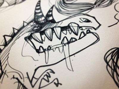 Dinosaur Sketch cartoon dinosaur doodle pen sketch