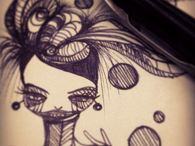 Random sketch doodle drawing flowers girl illustration ink patterns sketch