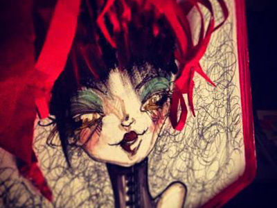 Medusa 3d acrylic black colors drawing eyes face girl hair illustration ink markers medusa paint paper pattern red woman