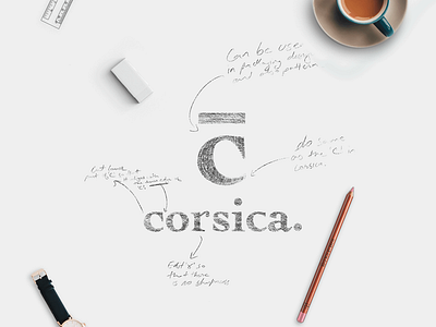 Logo sketch for Corsica brand designer brand identity brand identity designer branding branding design branding designer design graphics designer identity designer logo logo design logo designer logo inspiration logomark logos logotype type visual designer visual identity designer