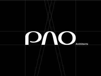PAO Architects Logotype Wordmark Design WIP architecture architecture logo branding compass design drawing identity minimal rounded soft