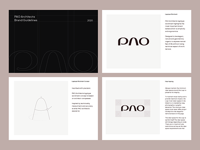 PAO Architects Brand Guidelines Preview agency architect brand design brandguide guidelines identity interior logotype logotype design mark minimal modern symbol type typography usage wordmark