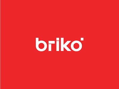 BRIKO Logotype Wordmark / Brick / Construction block briko building design geometric logo red type typography wordmark