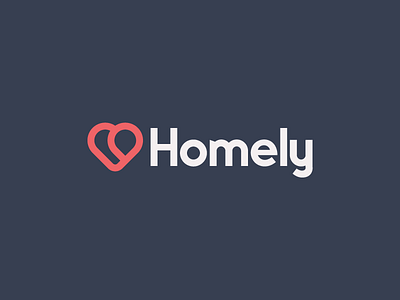 Homely.com.au Second Logotype Concept heart home homely icon location love pin realestate symbol wordmark